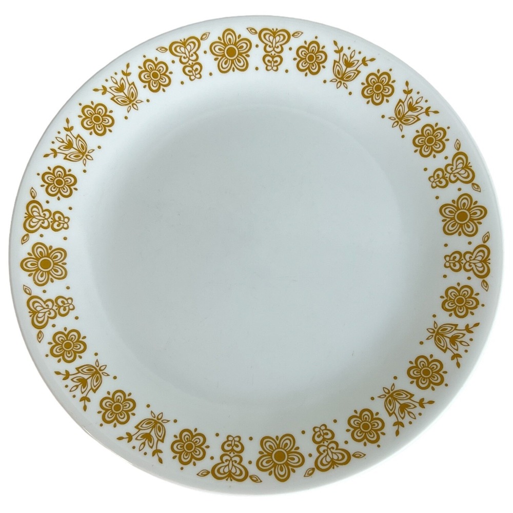 7 Corelle Butterfly Gold Dinner Plates Set 10 1/4 Inch Vitrelle Corning Vintage - Picture 9 of 12